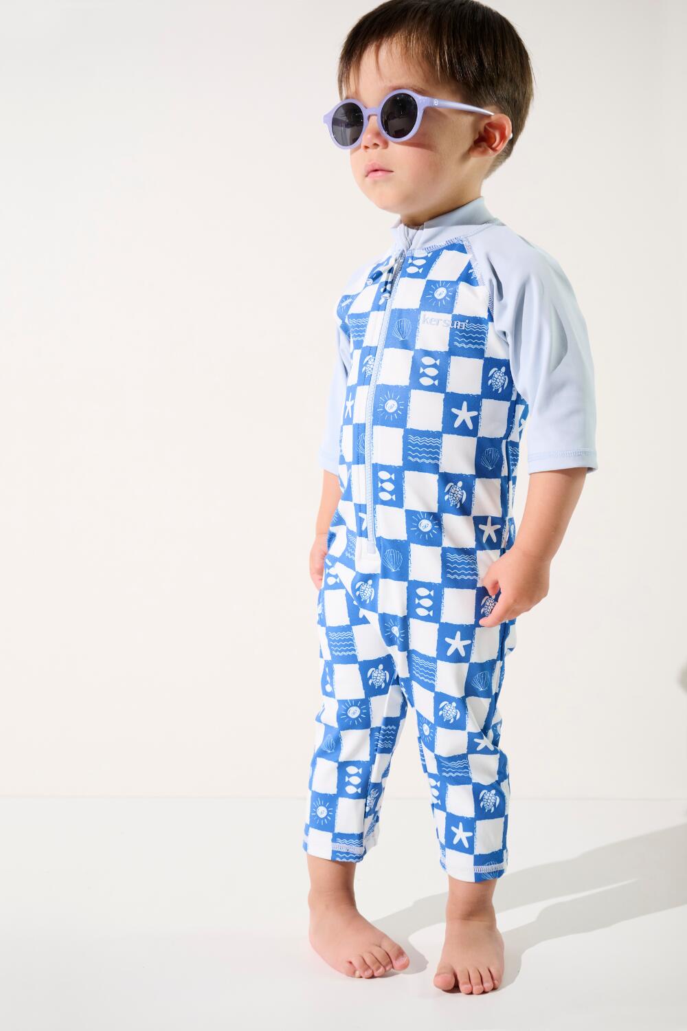Combinaison de bain manches courtes anti-UV Enfant (2-4 ans) Bleu, Pacific 2/5