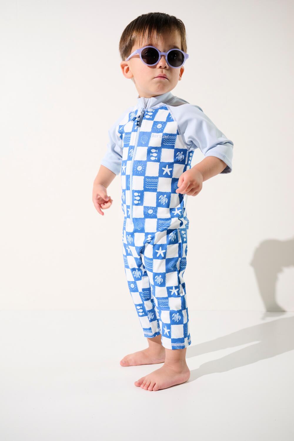 Combinaison de bain manches courtes anti-UV Enfant (2-4 ans) Bleu, Pacific 5/5