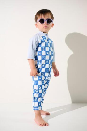 Combinaison de bain manches courtes anti-UV Enfant (2-4 ans) Bleu, Pacific