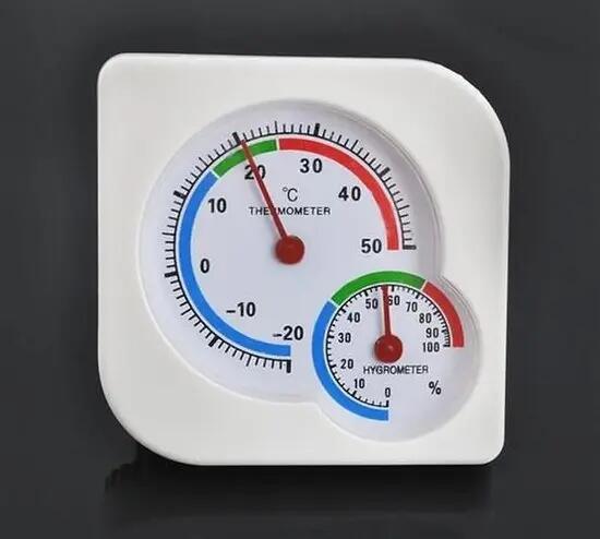 Termometru / higrometru analog, de la -20 la +50 grade Celsius , 7.5x1.3 cm, alb 7/7