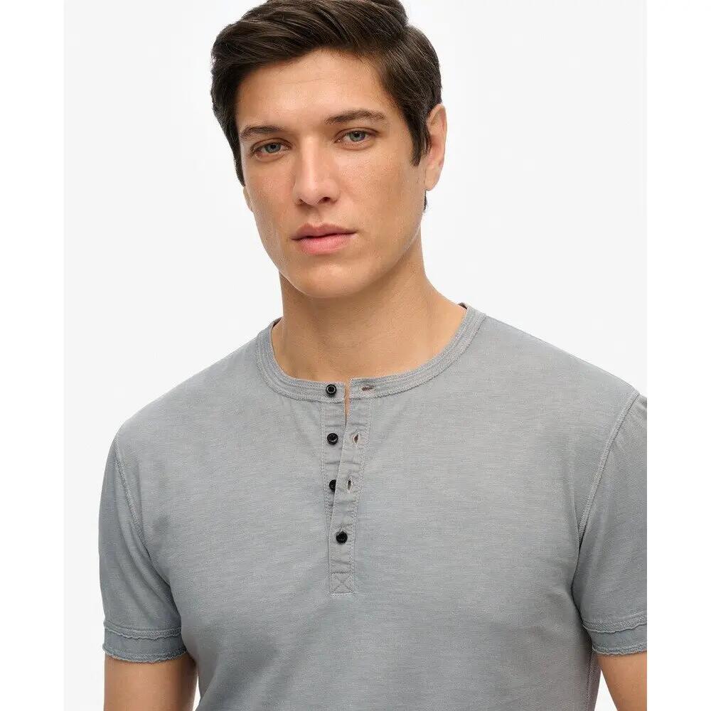 T-shirt van jersey met tunisische hals Superdry Slub Grandad 5/6