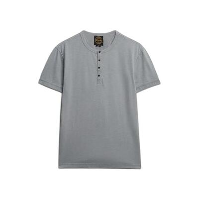 T-shirt van jersey met tunisische hals superdry slub grandad