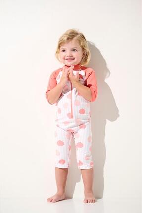 Combinaison de bain manches courtes anti-UV Enfant (2-4 ans) Rose, Pacific