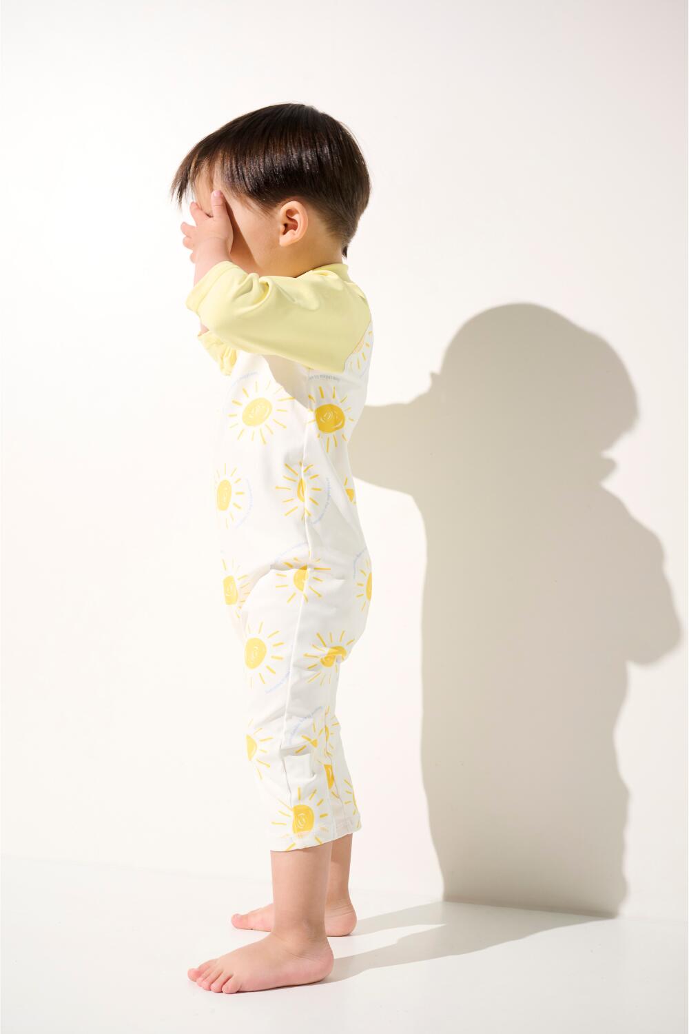 Combinaison de bain manches courtes anti-UV Enfant (2-4 ans) Jaune, Pacific 7/7