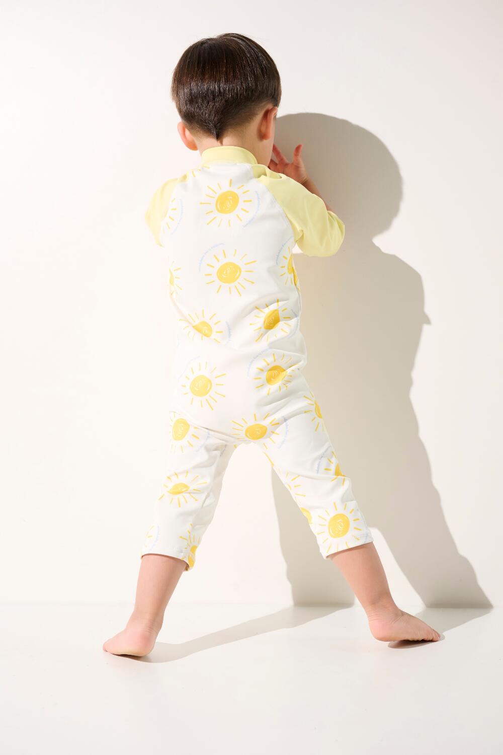 Combinaison de bain manches courtes anti-UV Enfant (2-4 ans) Jaune, Pacific 5/7