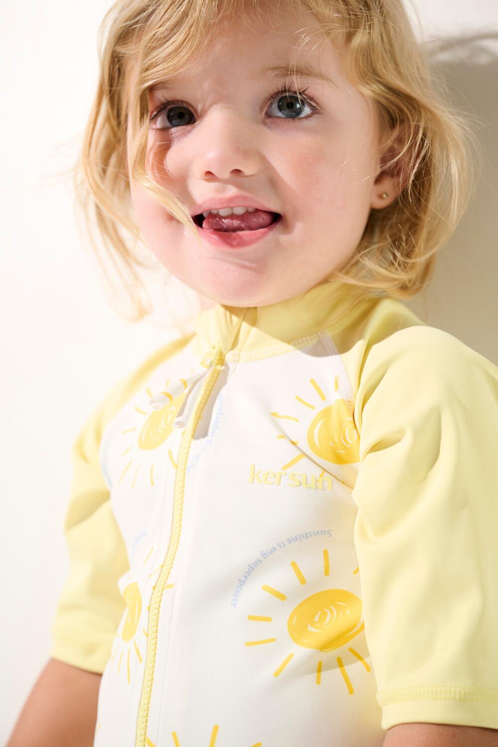 Combinaison de bain manches courtes anti-UV Enfant (2-4 ans) Jaune, Pacific 4/7