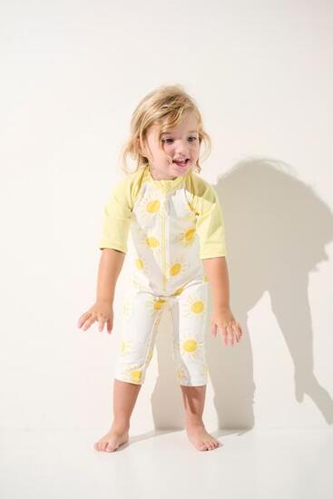 Combinaison de bain manches courtes anti-UV Enfant (2-4 ans) Jaune, Pacific