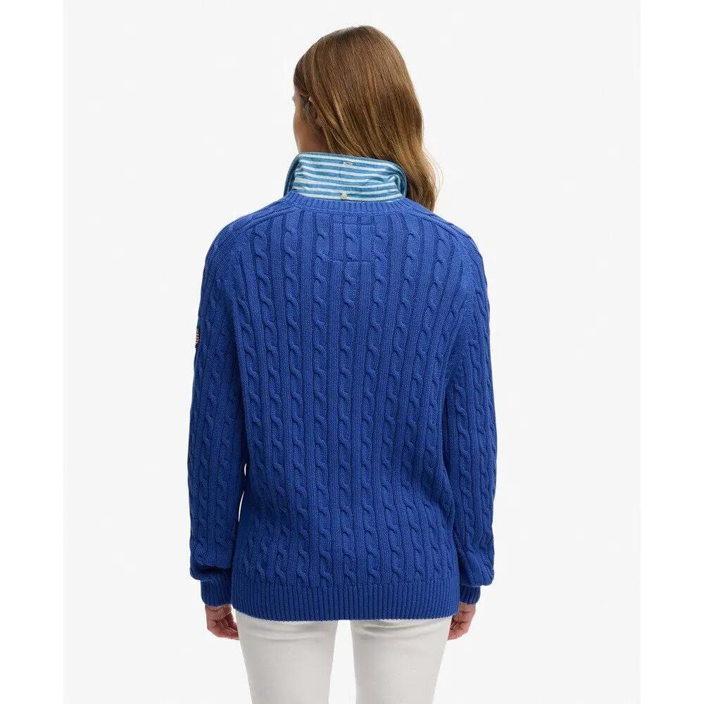 Sweater de malha torcida casual feminina Superdry 3/5