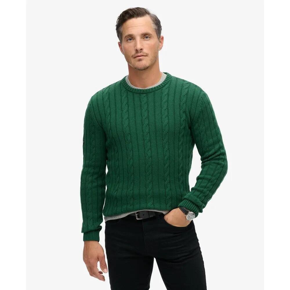 Pull en maille torsadée classique en coton Superdry 3/6