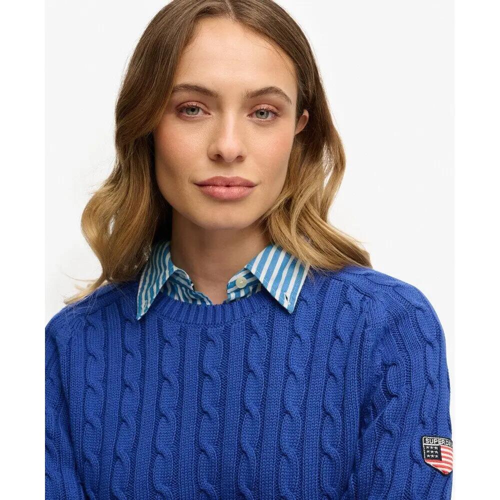 Sweater de malha torcida casual feminina Superdry 4/5