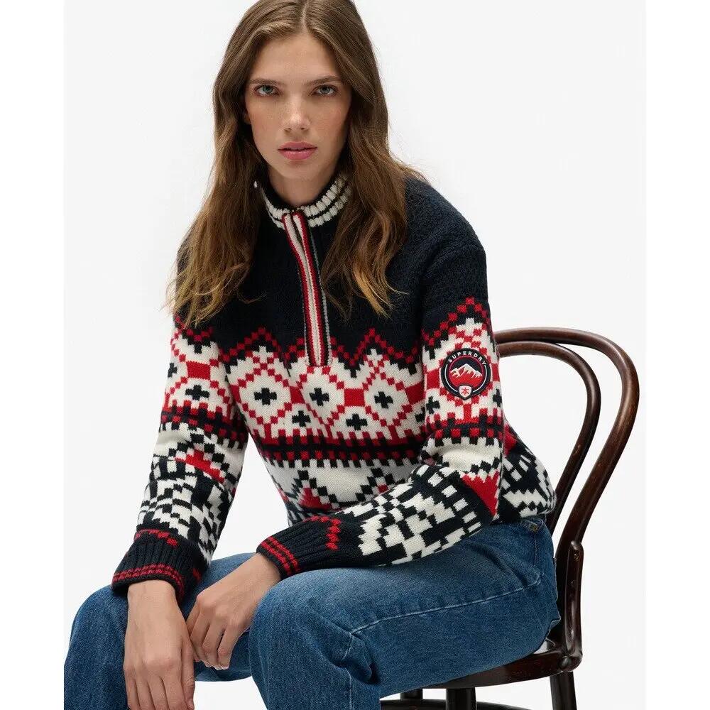 Pull Halbarm Damen Superdry Intarsia 3/5