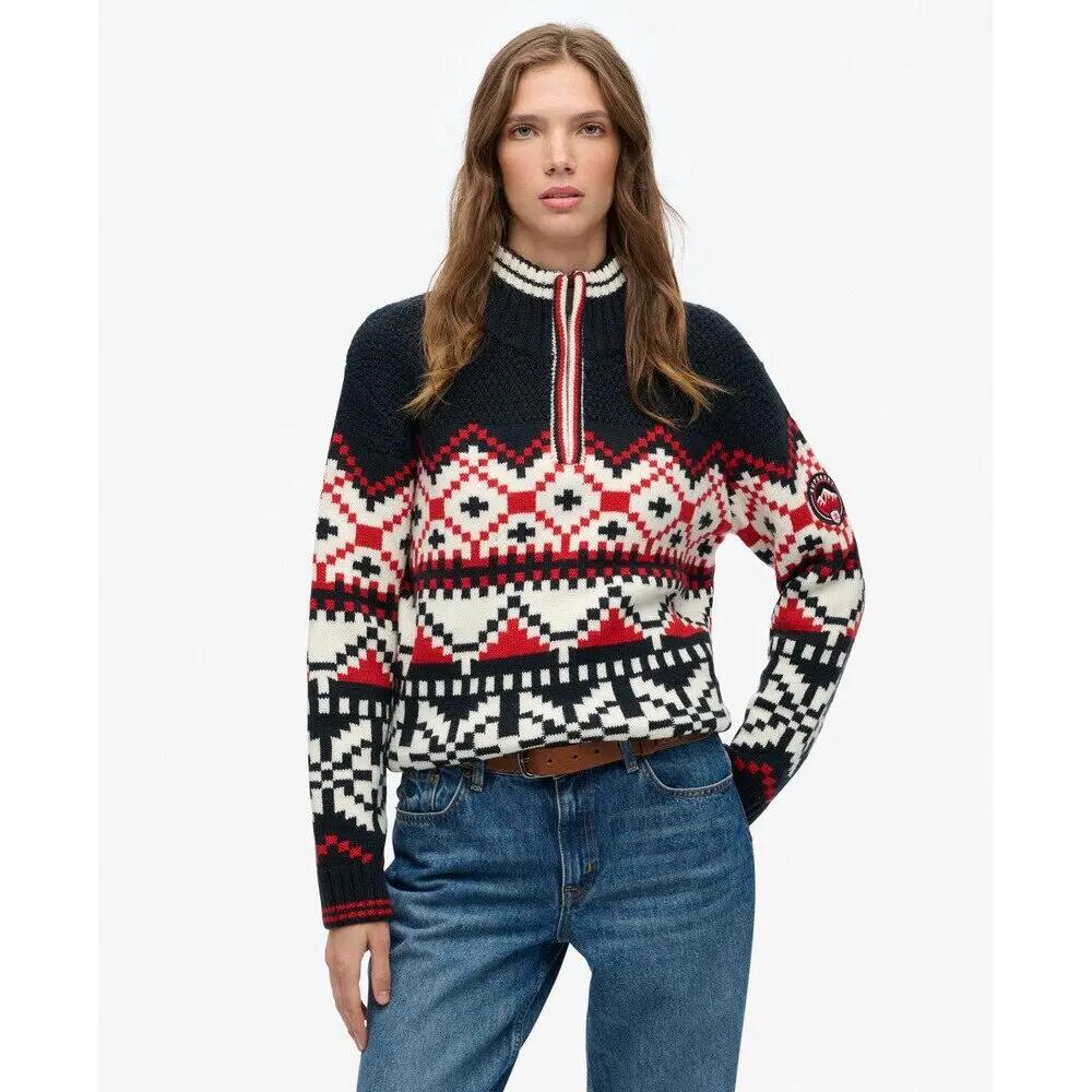 Pull Halbarm Damen Superdry Intarsia 2/5