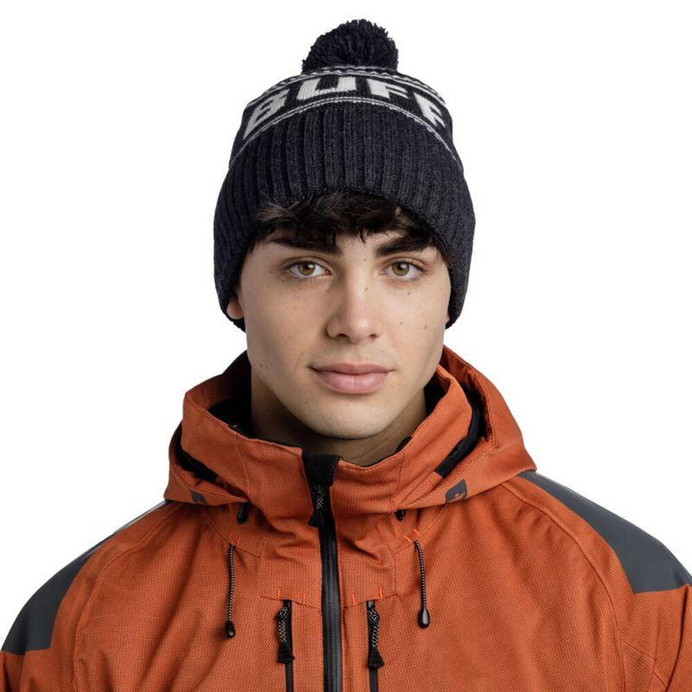 Unisex Adult Hido Knitted Beanie (Black/White)