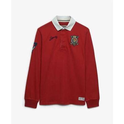 Polo a maniche lunghe con doppio emblema lungo Superdry