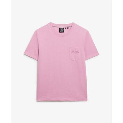 Dames-t-shirt met zak superdry garment dye essential