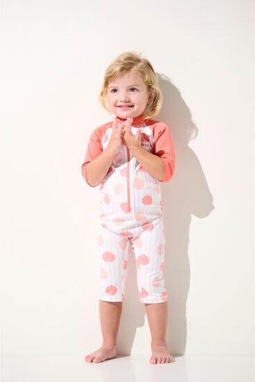 Combinaison de bain manches courtes anti-UV Enfant (2-4 ans) Rose, Pacific