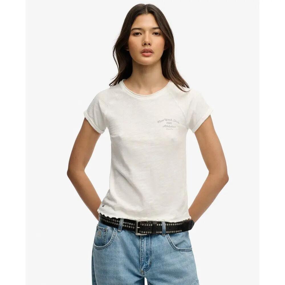 Dames-T-shirt Superdry Graphique Slub Athletic Essentials 2/6