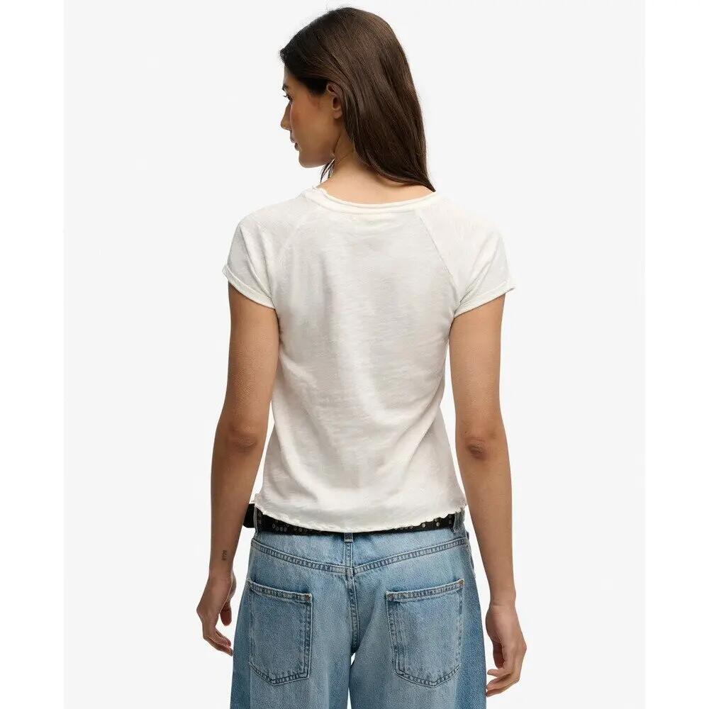 Dames-T-shirt Superdry Graphique Slub Athletic Essentials 5/6