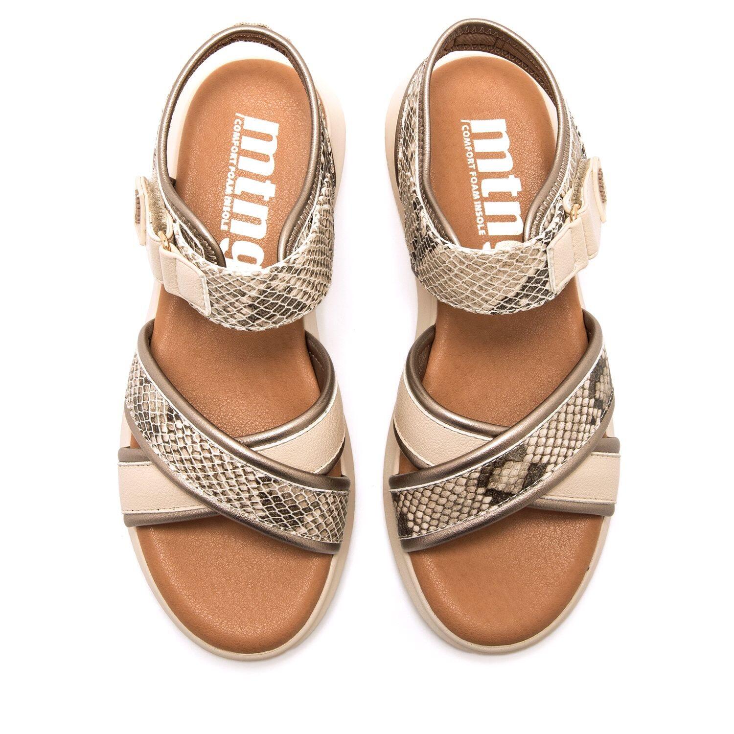 Keilsandalen damen MTNG COTTON beige 2/6