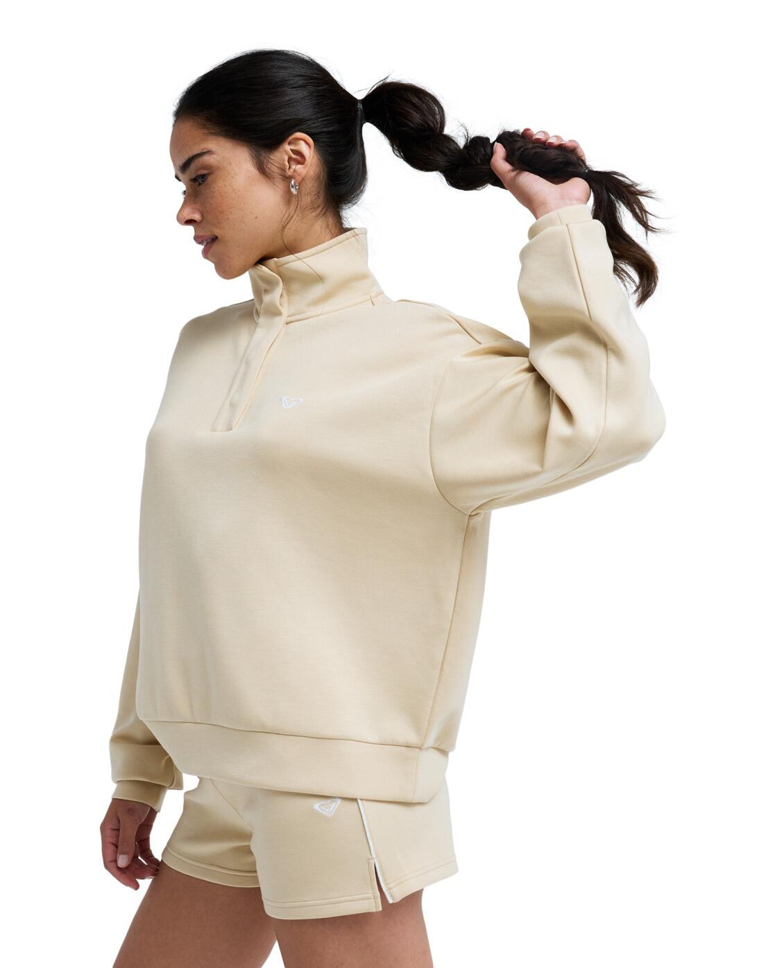 Sudadera deportiva RISE & VIBE SWEET Beige Mujer 3/4