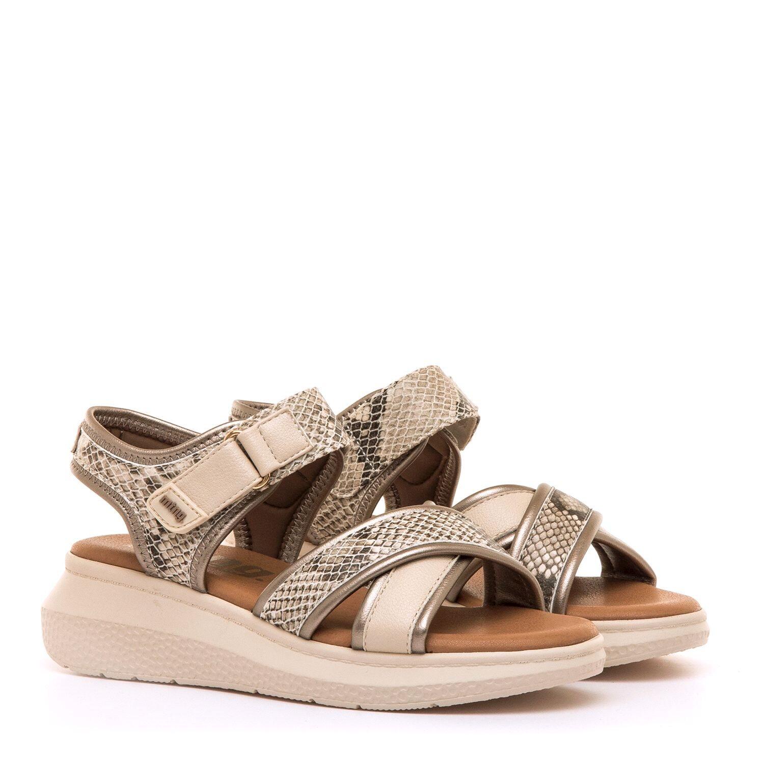 Keilsandalen damen MTNG COTTON beige 5/6