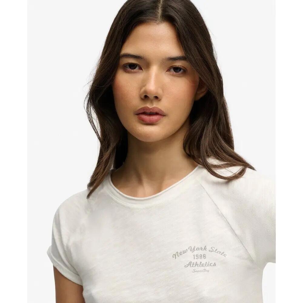 Dames-T-shirt Superdry Graphique Slub Athletic Essentials 6/6