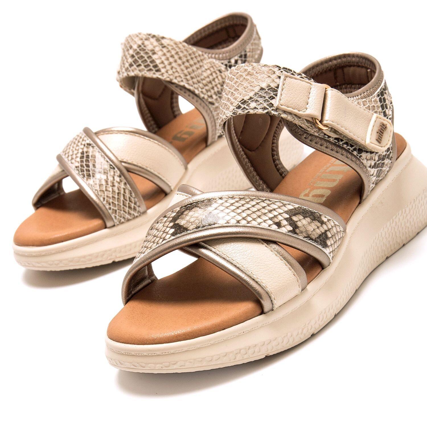 Keilsandalen damen MTNG COTTON beige 4/6