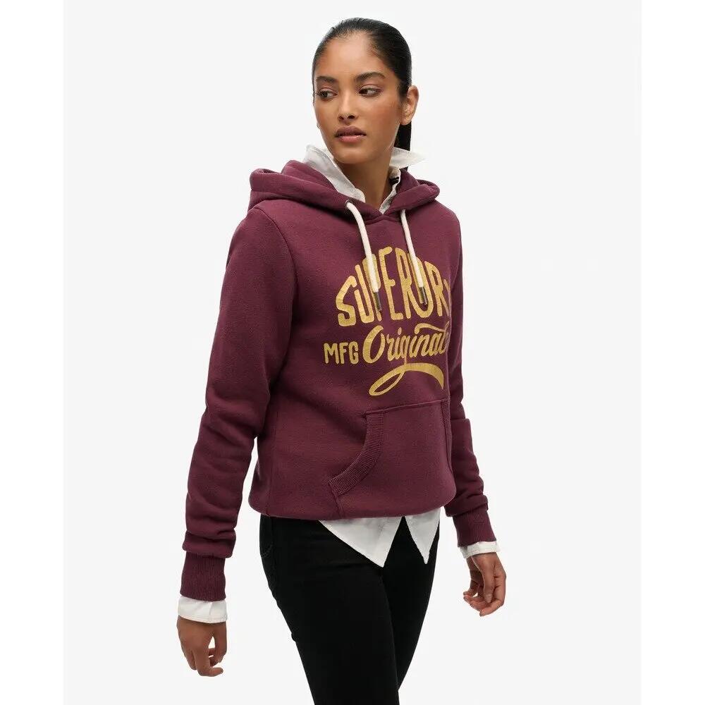 Sweatshirt à capuche femme Superdry Mfg Original Metallic 3/5