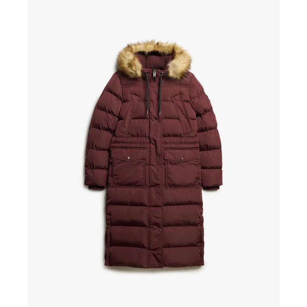 Long faux fur coat for women Superdry Everest