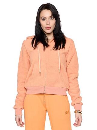 Dames winterjas van sherpa met capuchon en ritssluiting "Relaxed