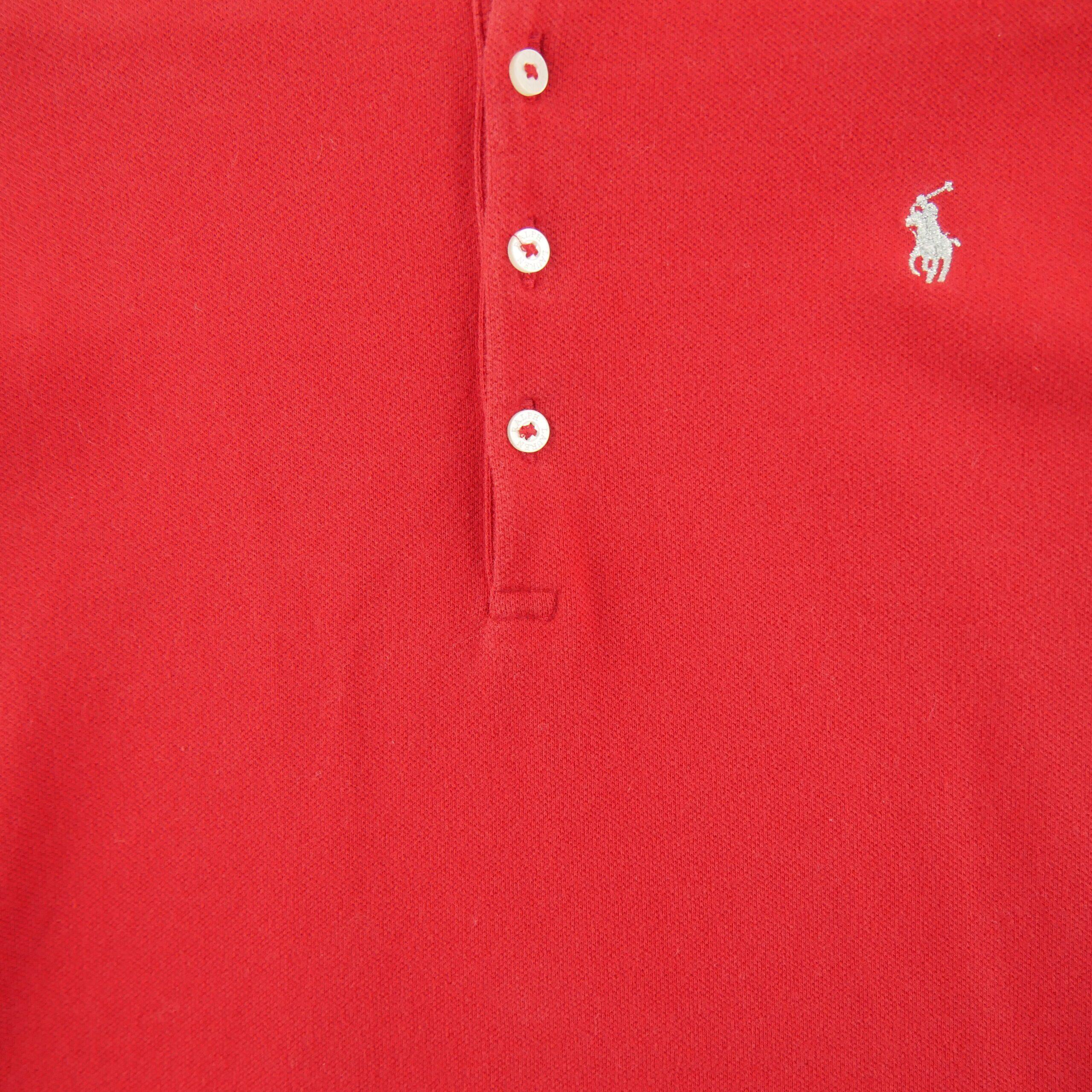 Herren Langarm Polo Rot 3/5
