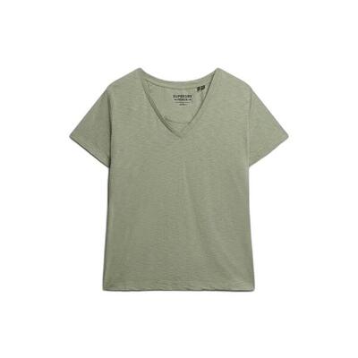 Dames-t-shirt met v-hals superdry slub emb de studios