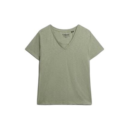 Dames-T-shirt met V-hals Superdry Slub Emb de Studios