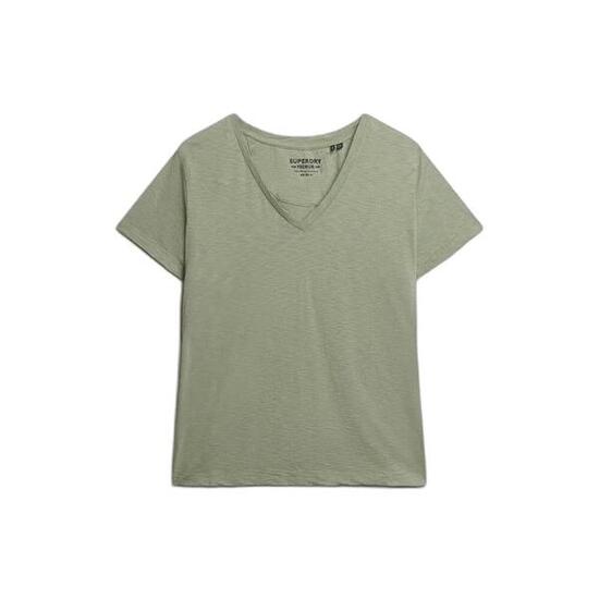 Dames-T-shirt met V-hals Superdry Slub Emb de Studios