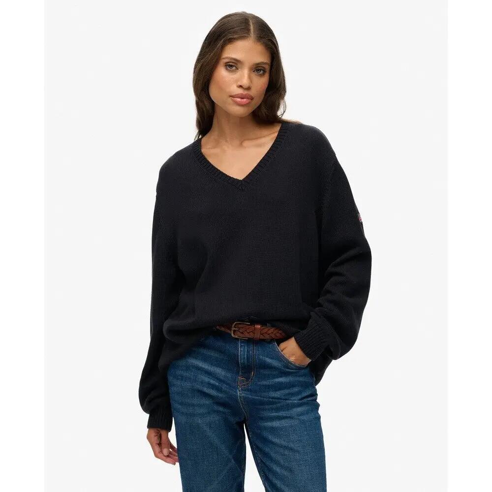 Pull oversized col V femme Superdry 3/6