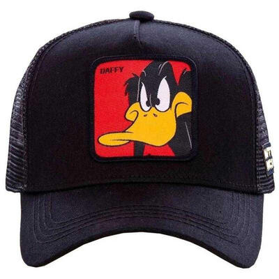 Heren daffy duck looney tunes trucker cap (zwart)