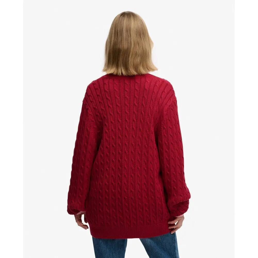 Pull à câbles Col V oversize femme Superdry 3/5