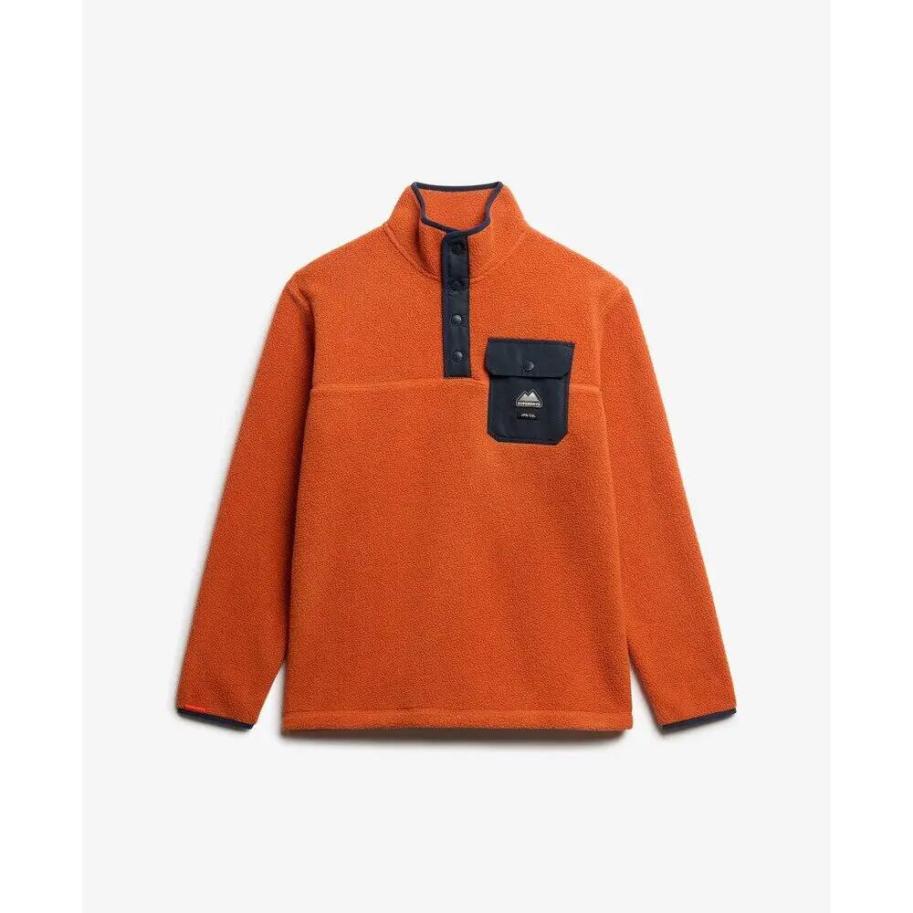 Fleece sweatshirt with snap collar Superdry Fuji