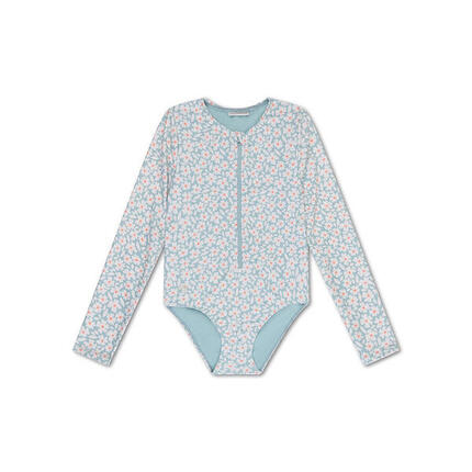 Swim Essentials Maillot de bain UV pour fille à manches, vert, Florish, 122/128