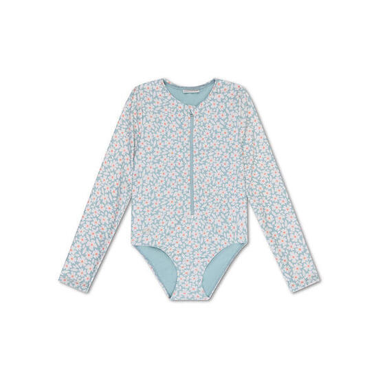 Swim Essentials Maillot de bain UV pour fille à manches, vert, Florish, 122/128