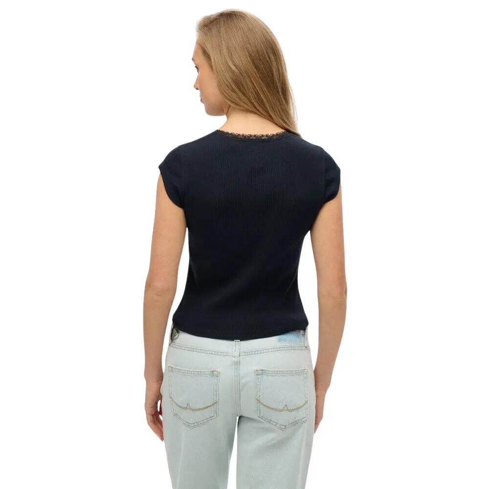 T-shirt col V et liseré en dentelle femme Superdry Athletic Essentials 3/4