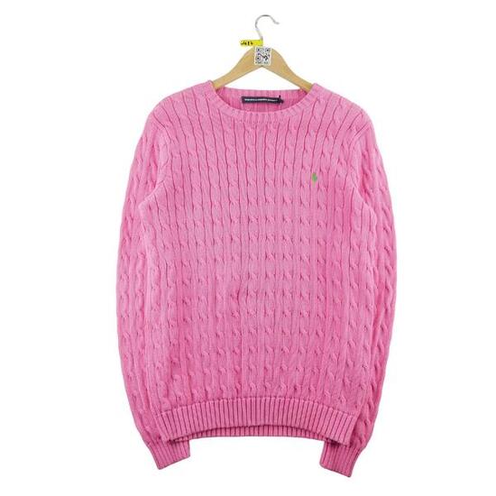 Reconditionné - Pull Femme Cable Knit Torsadée Rose - Bon État