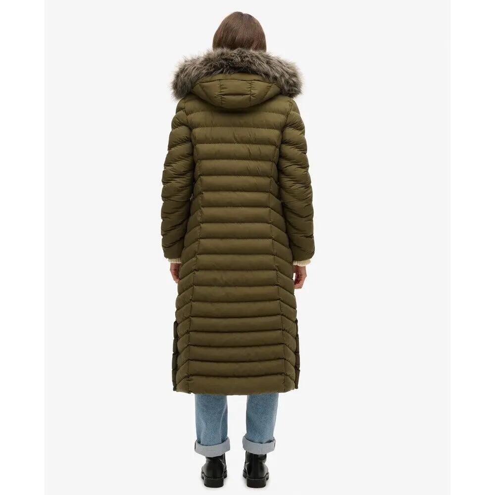 Lange Steppjacke mit Kapuze aus Kunstfell für Damen Superdry Fuji 4/7