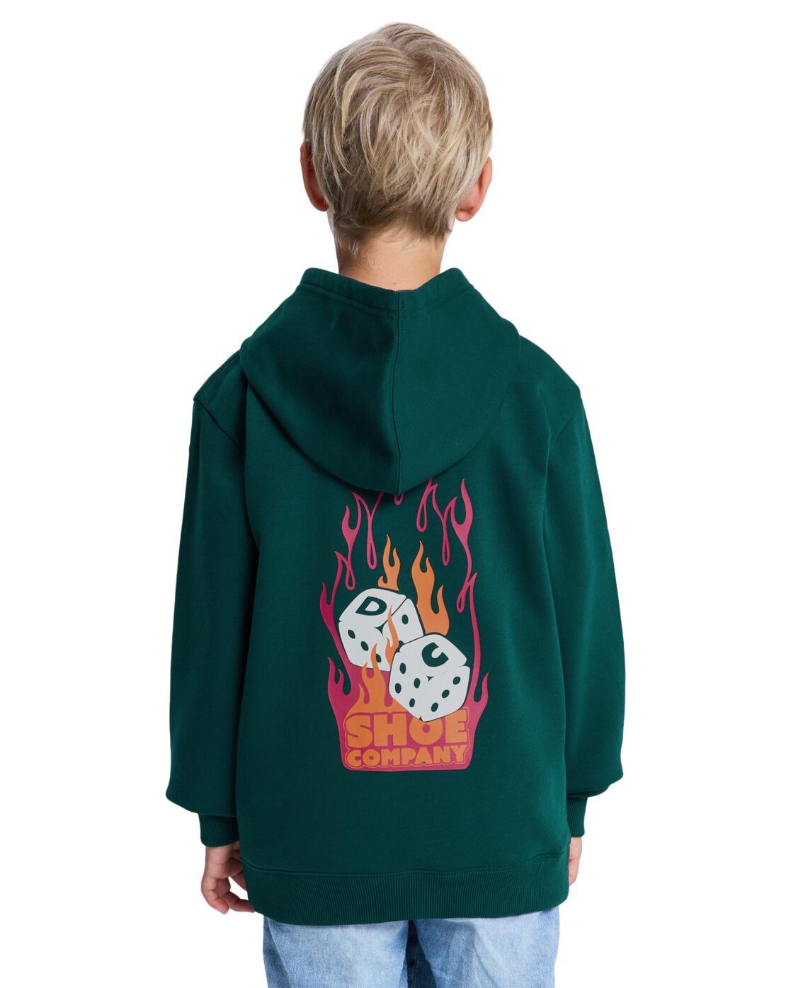 Sudadera con Capucha y Cremallera BURNING DICE Verde Niño 2/4