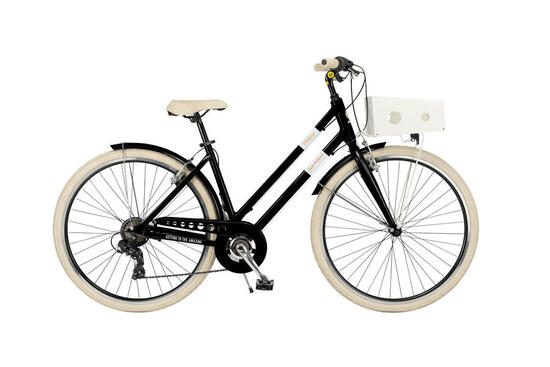 Via Veneto Bici City Bike Milano Donna 28” 6V Nero Polvere di Caffè (Opaco)
