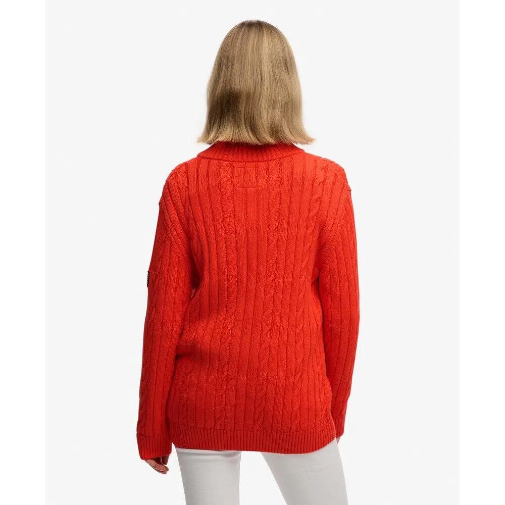 Sudadera de media cremallera de punto trenzado para mujer Superdry 5/6