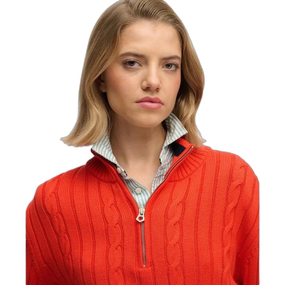 Sudadera de media cremallera de punto trenzado para mujer Superdry 6/6
