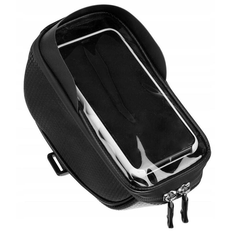 Geanta pentru bicicleta, cu buzunar transparent pentru telefon, 14x19x9.5cm