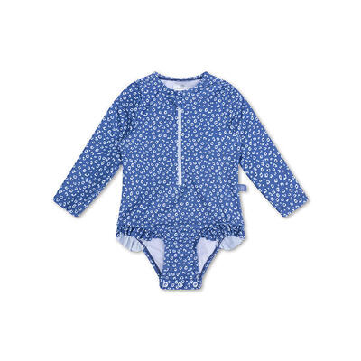 Costume da bagno bambina Swim Essentials Flower Hearts UPF50+ maniche lunghe