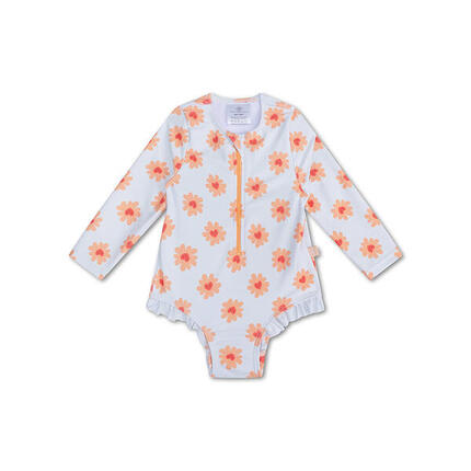 Maillot de bain anti-UV fille avec manches - Multicolore - Floral Love - 146/152